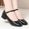 Stewardess Work Shoes Black Cheongsam Shoes Tooling One-button Dancing Shoes Women's Shoes Single Shoes Women's Leather Shoes