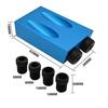 15° Angle Pocket Hole Drilling Jig Kit, Oblique Woodworking Guide, Drill Bit Positioner, Blue