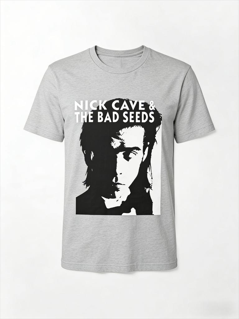 Летняя Унисекс футболка Nick Cave And The Bad Seeds Хлопок Короткий рукав Графическая Унисекс Стильная для активного отдыха на природе