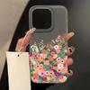 Mobile Phone Cases for iPhone 11 13 15 Pro Max 12 14 Pro Max Case iPhone 16 15 Plus 13 Pro 12 Frosted Texture Painted Cartoon Flowers