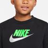 Nike Logo Print Sports Crew Neck Sweatshirt Kids Tops Black CV9297-015