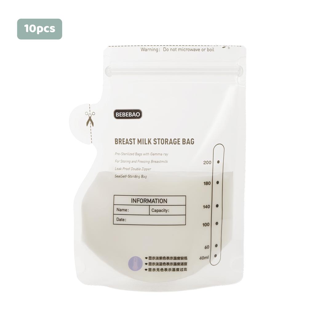 BEBEBAO одноразовые пакеты для хранения грудного молока, 200 мл, пакеты для хранения молока для грудного вскармливания, двойная молния
