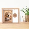 Pet Memorial Wooden Photo Frame Rotatable Double-sided No Longer by My Side But Forever In My Heart 4x6-Inch Desktop Dog Cat Picture Display Frame