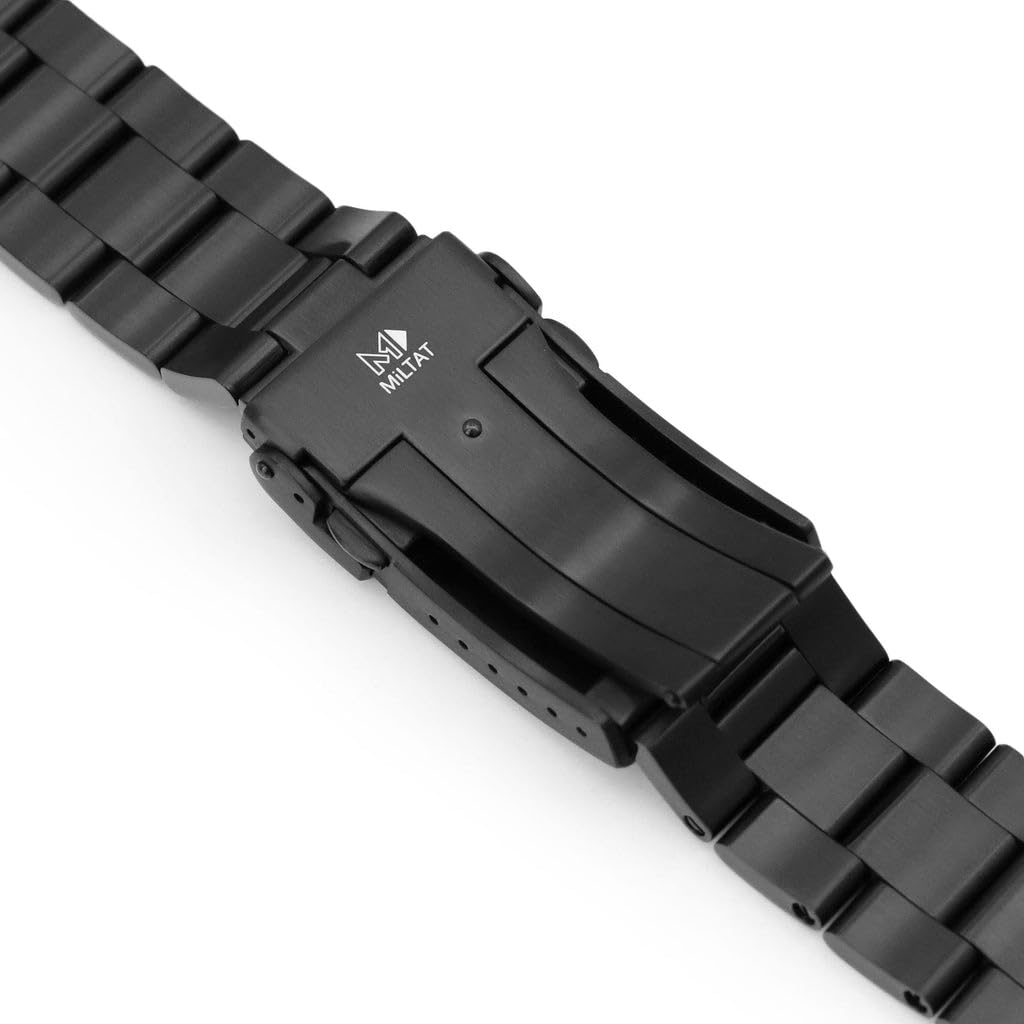 22-мм Металлический ремешок для часов Браслет Oyster для Seiko 5 Sports SBSA025 и других DLC Черный -