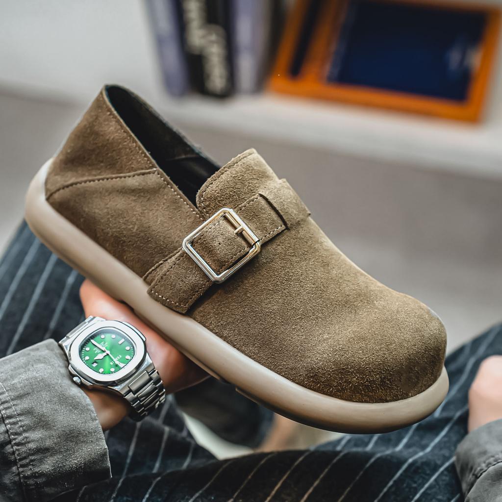 Новая мужская обувь Легкая Удобная Одношаговая Ленивая Обувь Противоскользящая Спортивные Туфли-Бобы Мягкая Подошва Широкий Носок Мужская Повседневная Обувь