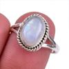 Natural Rainbow Moonstone Gemstone Handmade 925 Solid Silver Gift Ring S.8 A8H58