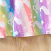 Dress For Kids 1-8 Years Old Ruffled Sleeve Cute Rainbow Unicorn Princess Formal Dresses Ootd For Girl
