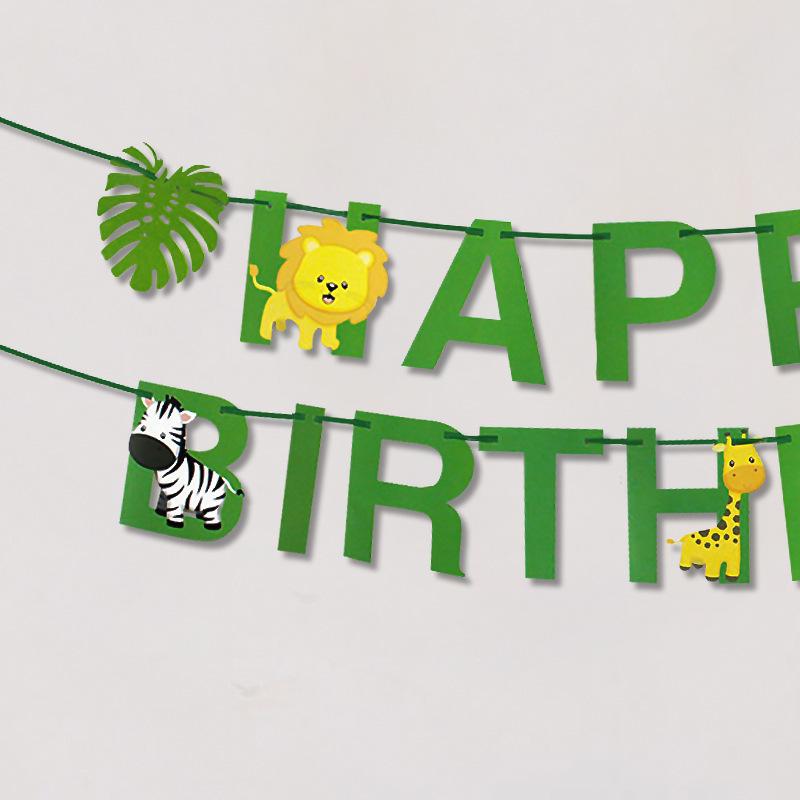 Украшения для дня рождения в животной тематике, Флажки с буквами животных, Набор фольгированных шаров для вечеринки