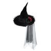 Gothic Queen Halloween Witch Hats Velvet Cloth Wizard Cap Foldable   Children