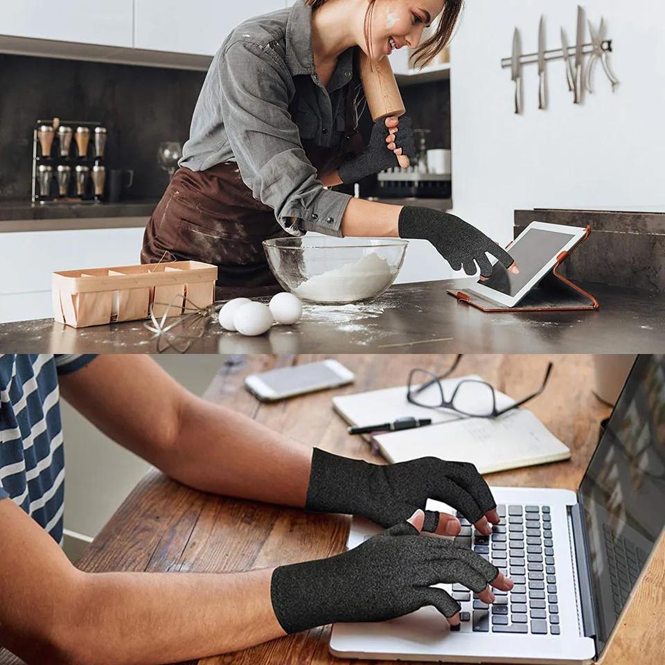 1 Pair Arthritis Gloves Compression Wrist Support for Joint Pain Relief Hand Therapy Brace Women Men