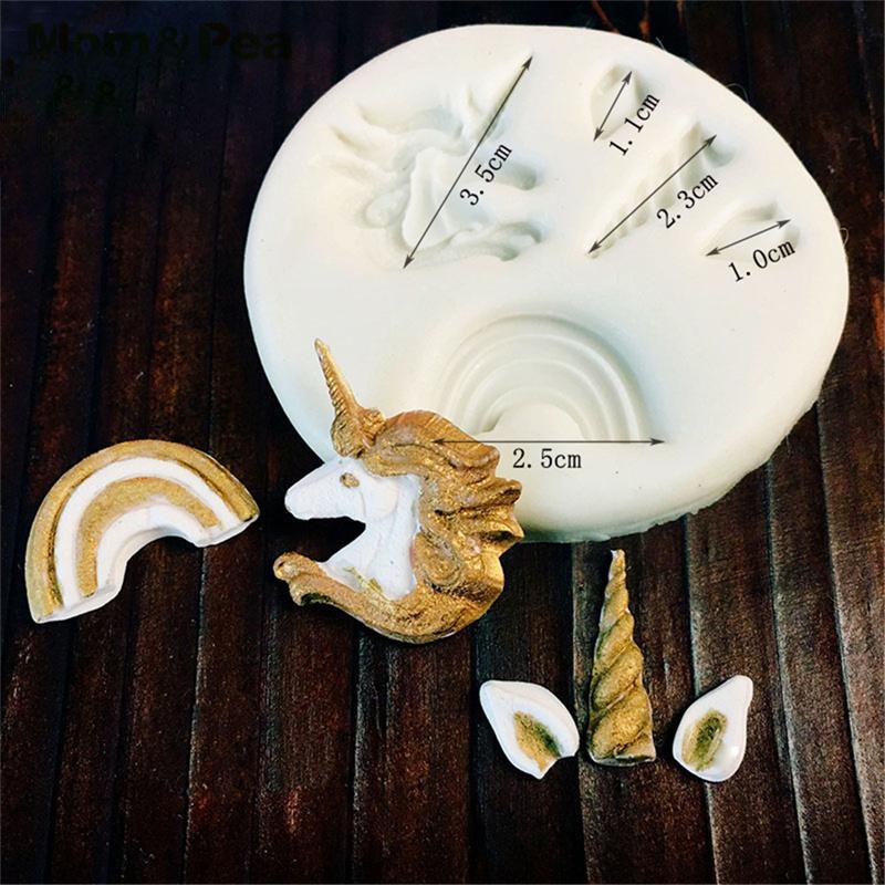 Силиконовая форма для дизайна единорога, форма для украшения торта, сахарная резинка, инструмент для пасты, 3D форма для шоколадного мусса