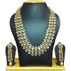 Gold Plated Traditional Jewellery Kundan Pearl Necklace Set with Earrings For Women