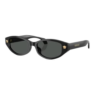 Versace Солнцезащитные очки с логотипом в неровной оправе, унисекс, черные, 0VE4512D-GB1/87