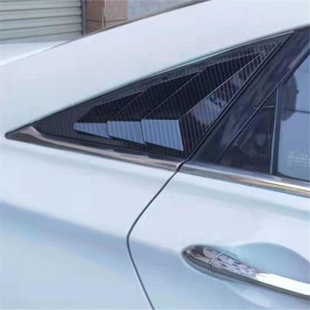 Practical To Use Louver Shutter Cover Look Glass 2Pcs ABS Plastic Car Accessories Carbon Fiber Exterior Door Panel