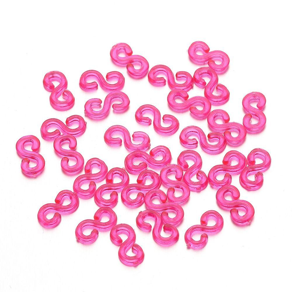 500pcs Acrylic Loom Bands Braid Hook Colorful Clasp Rubber Band Clips DIY Necklace Bracelet