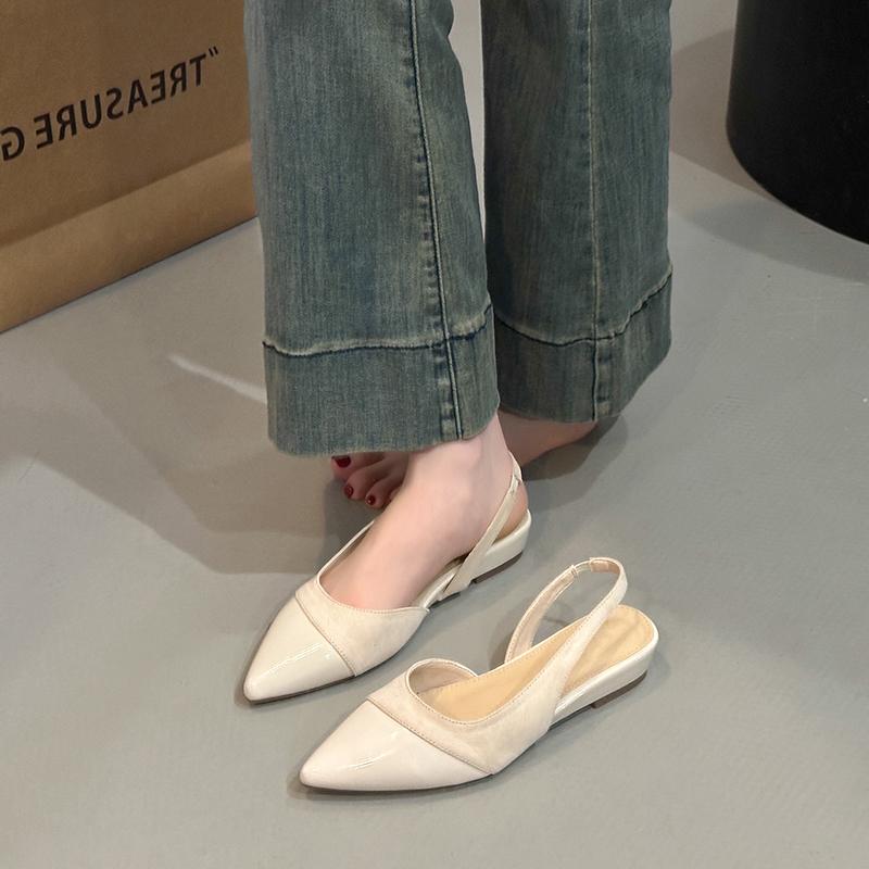 Модные Горячие Продажи 2025 Новые Летние Женские Балетки Сандалии Модные Мелкие Слипоны С Задником Мюли Вечерние Туфли для Леди