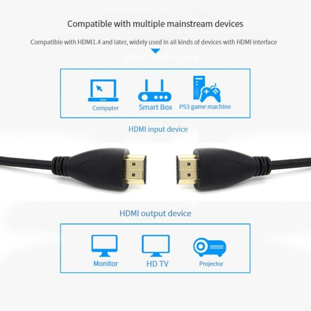 Совместимый с HDMI кабель, видеокабель, позолоченный 1.4K1080P 3D кабель для преобразования аудио/видео HDTV, соединительный кабель 0,5 м 1 м 1,5 м2 м