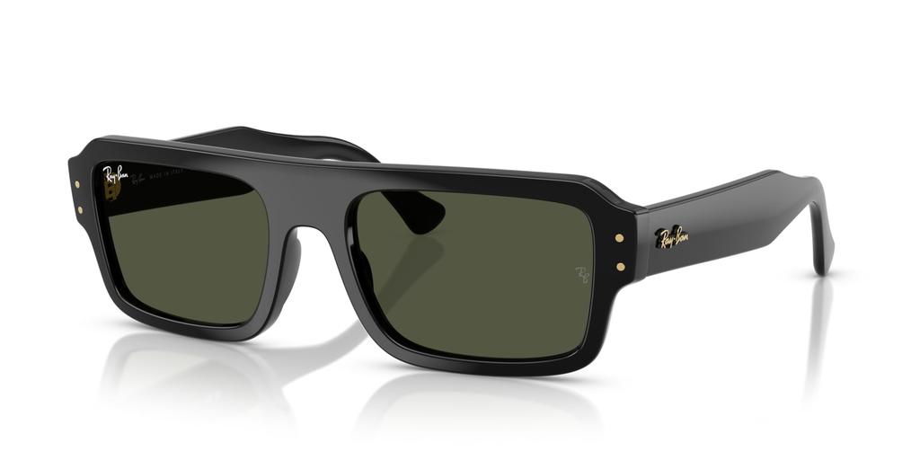 Ray-Ban LUKAS RB4454F 667731 53 Черно-зеленые Солнцезащитные Очки Азиатская Посадка Оригинальные Импорт из Японии Прямоугольная Рамка на Био-Основе