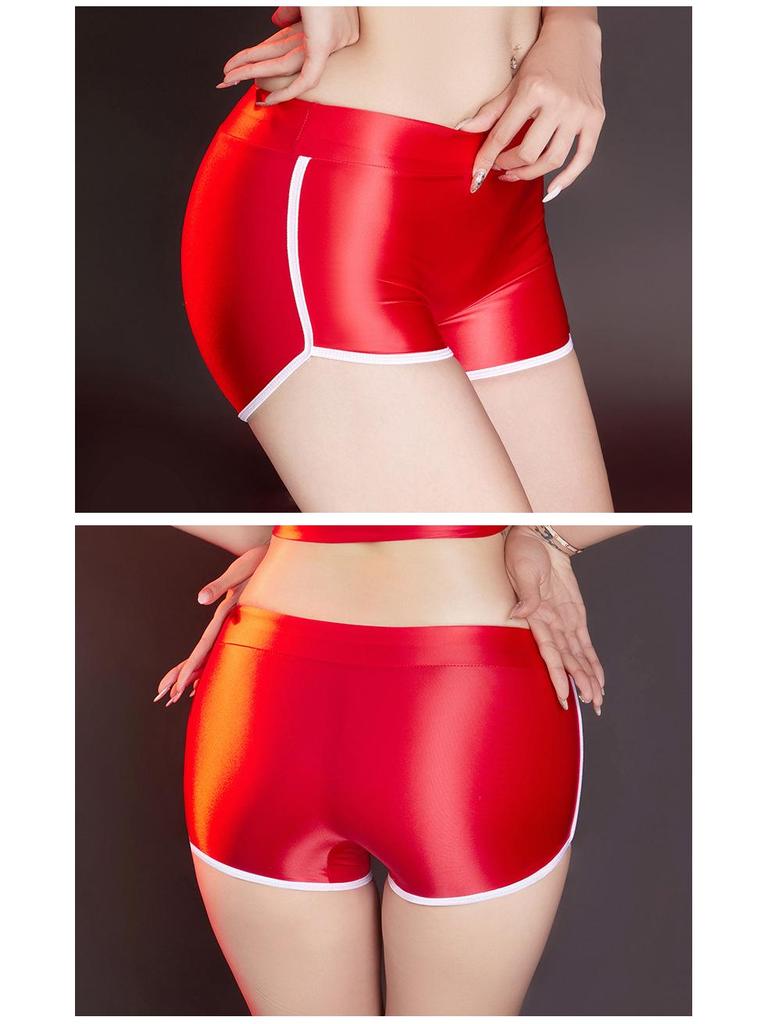 Silky Glossy Hip-Lifting Yoga Shorts: Campus Style Body Shaping Lingerie