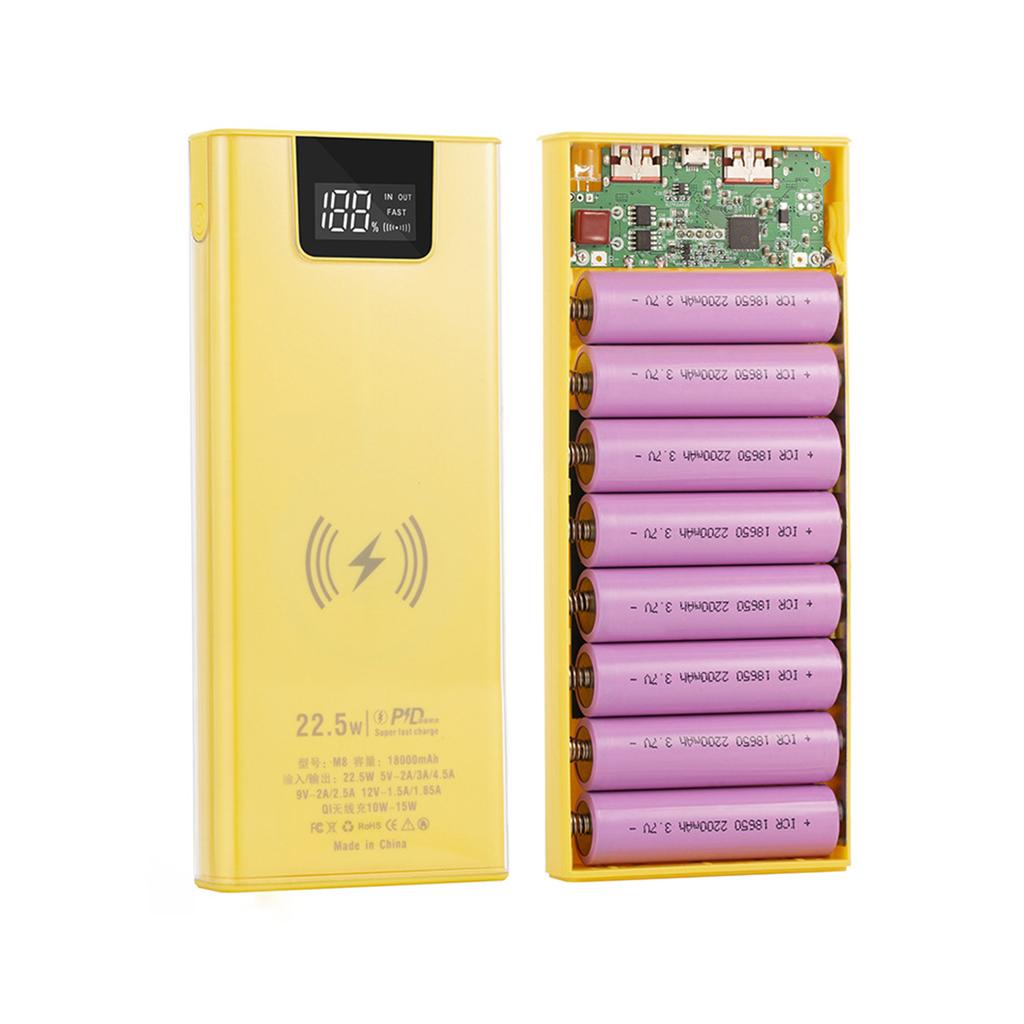 Корпуса для 8x18650 аккумуляторов Power Bank Корпуса из ПВХ Зарядное устройство Корпуса Power bank Защитные Коробки из ПВХ для DIY