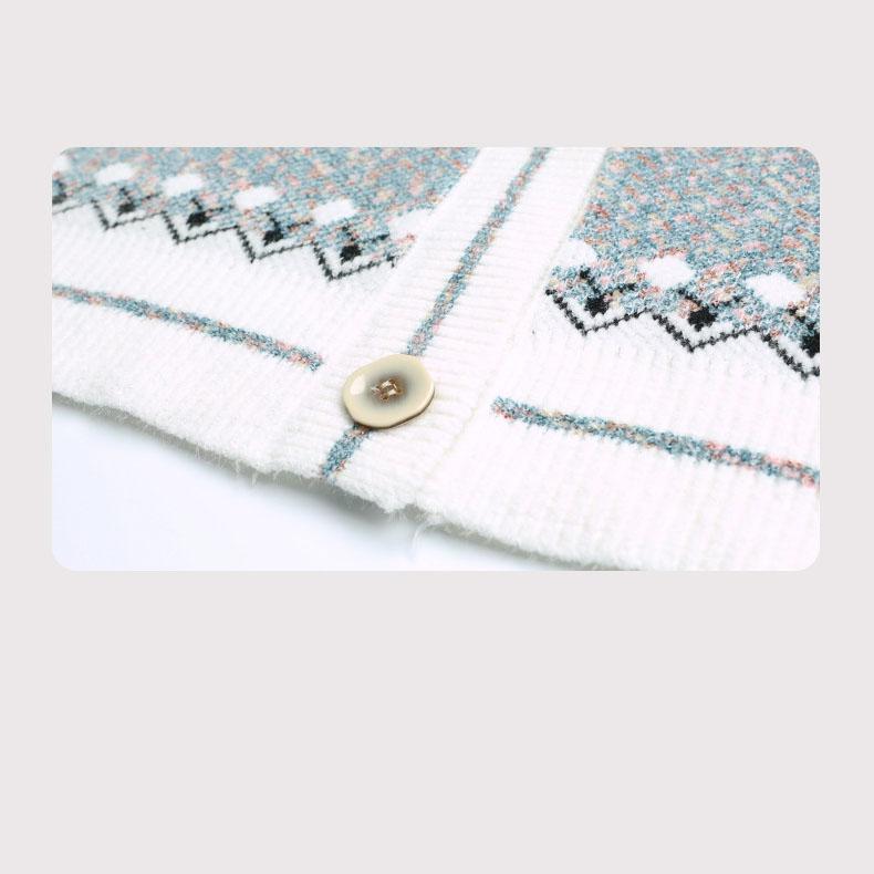 Женский осенне-зимний свитер контрастного цвета, однобортный вязаный повседневный кардиган, пальто для женщин