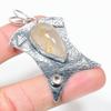 Natural Golden Rutile, Morganite Gemstone 925 Sterling Silver Pendant 2.44" R2c58
