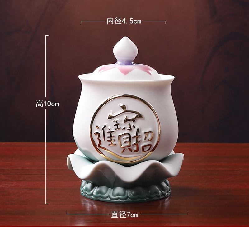 1PCS Ceramic Holy Water Cup Home Buddhist Utensils Cups Feng Shui Ornaments for Worshipping Buddha In Front of the Buddha