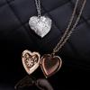 Love Necklace Opened Necklace Hollow Women's Peach Heart-Shaped Photo Box Necklace Women Accessories
