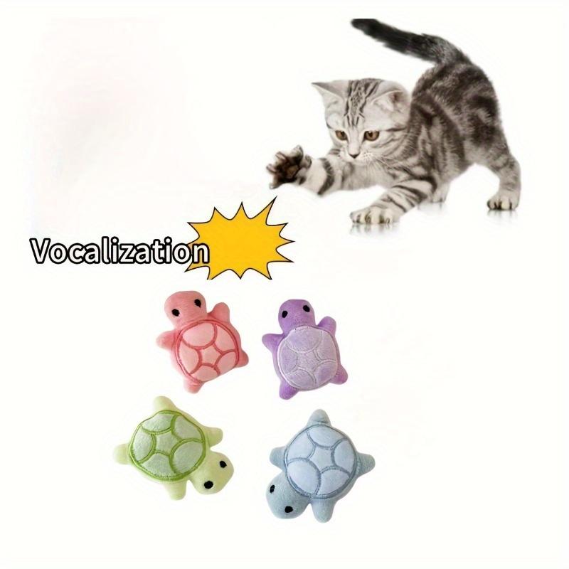 5pcs Mini Cute Turtle Plush Squeaky Toys, Soft Fabric,Interactive Boredom&Exercise Game,Small Breed Pet Supplies,Cartoon Pattern