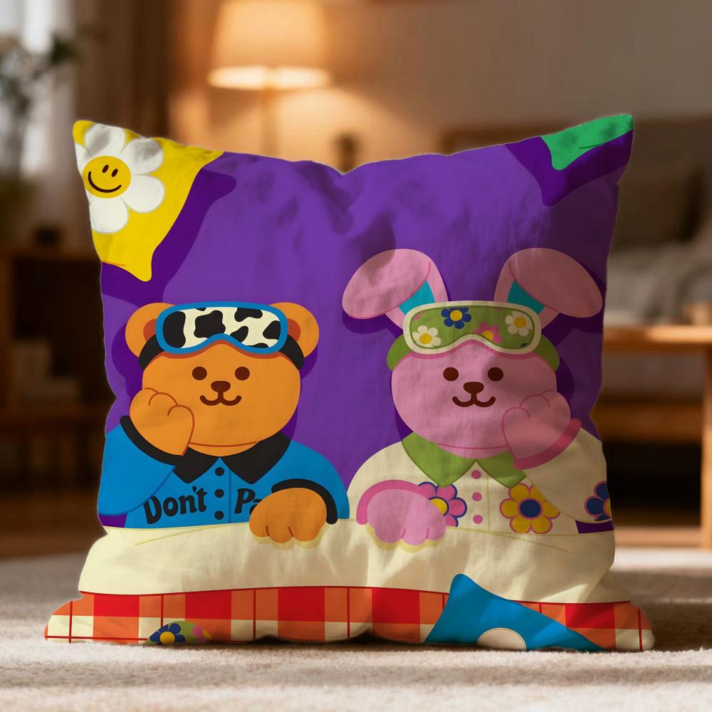 Fashion W-Wwiggle wiggleer Cushion Cover Soft Washable Pillow Case Multi-Scene for Couch Bed Travel Office Use