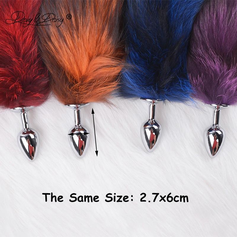 Fox Faux Fur Tail Metal Anal Stainless Steel Butt Plug  Butt Plug Tails