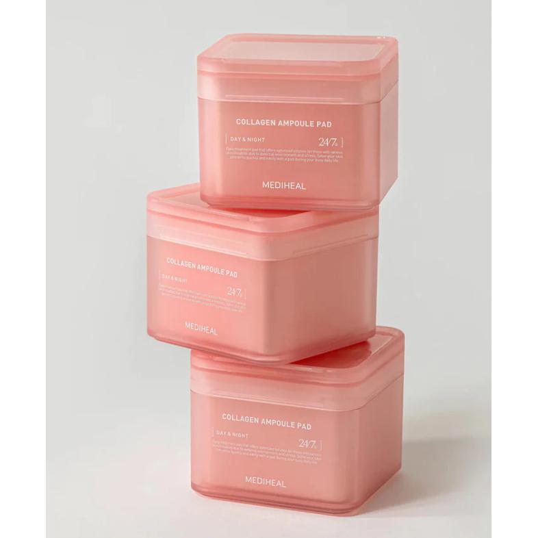 Mediheal Collagen Ampoule Pad подтягивает морщины и линии, укрепляет кожу и восстанавливает эластичность 100 подушечек