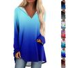 Women's V-neck Hooded Loose Long-sleeved Tops Casual Tops Home Leisure Pajamas Tops