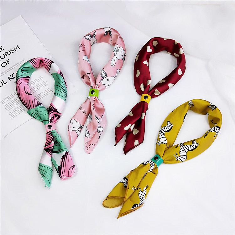 Decorative Simple Texture Silk Scarf Women'S New Style Spring And Autumn Summer Fashion Versatile Headscarf Work Scarf