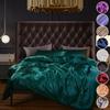 High-end Satin Duvet Cover Queen Quilt Cover Full Twin King Size Quilt Cover Summer Silk Sheets Bed Solid Color Home Textile 3PCS Bedding Set