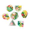 7 Pcs Color Blue Pink Purple Resin Color Sand Dice Set for DND TRPG RPG D20 D12 D10 D8 D6 D4 Table Board Games Numbers Dices Kit