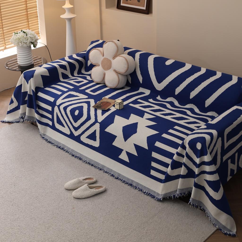 Полотенце для дивана Boho Jacquard Chenille с кисточками, двухстороннее, для гостиной, кемпинга, пикника, большого одеяла, отдыха, пляжа