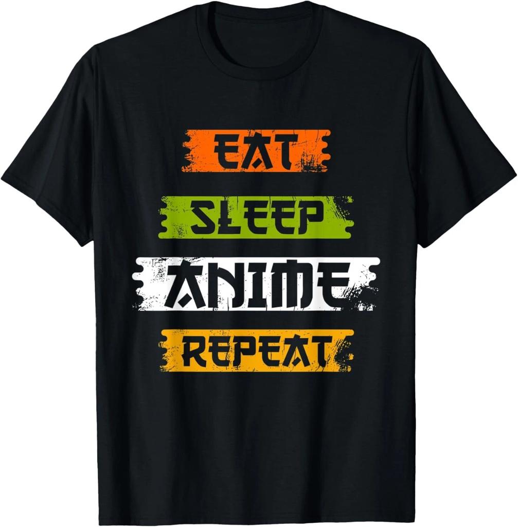 Eat Sleep Anime Repeat Funny Japanese Manga Japan Lover Gift Unisex T-Shirt