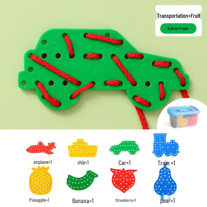 Детские бусины для шнуровки в виде животных, развивающая игрушка для мелкой моторики