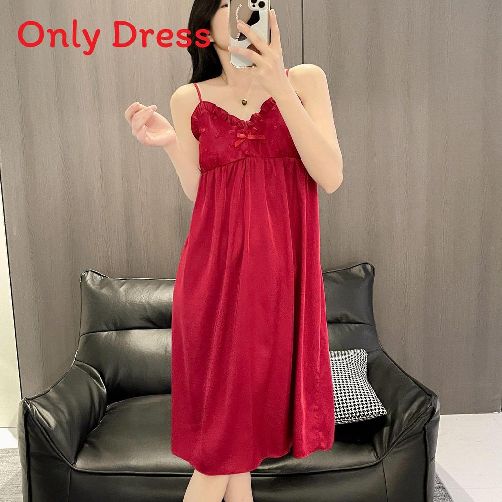 Ice Silk Sleeveless Nightdress With Vneck For Summer Lounge And Sleep Comfort
