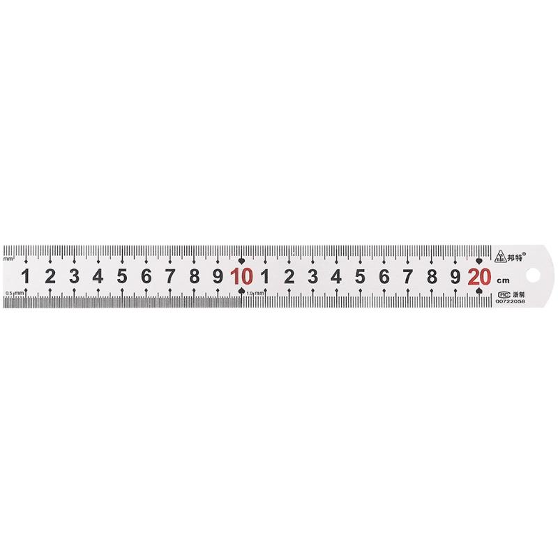Metal Precision Ruler Stainless Steel Straight Ruler 20cm Steel Ruler Measuirng Tool for Office Learning Drawing
