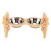 Raised Dog Bowls Stand 15 Degree Tilted Anti Slip Adjustable Dog Dish with 2 Stainless Steel Bowls