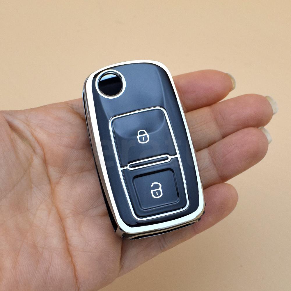 Для Vw Volkswagen Polo Golf Passat Beetle Caddy T5 Up Eos Tiguan Skoda Octavia A5 ТПУ Чехол для ключа автомобиля Обложка Автомобильный корпус Брелок