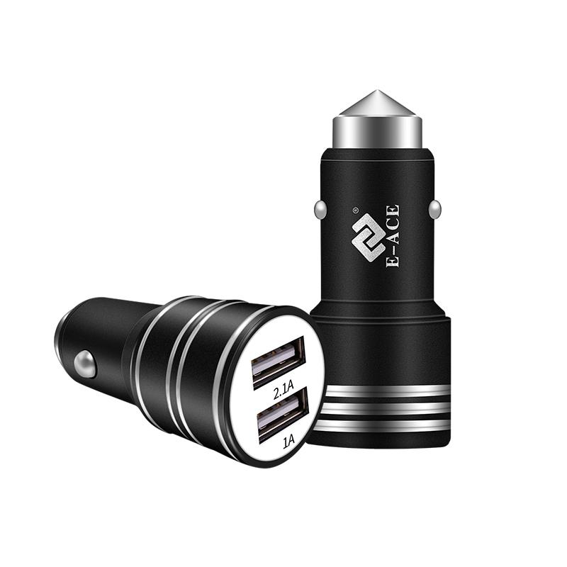 E-ACE 2.1A Dual USB Car Charger Universal Mobile Phone Car-Charger For IPhone 13 12 11 Huawei Samsung Xiaomi USB Charger In Car