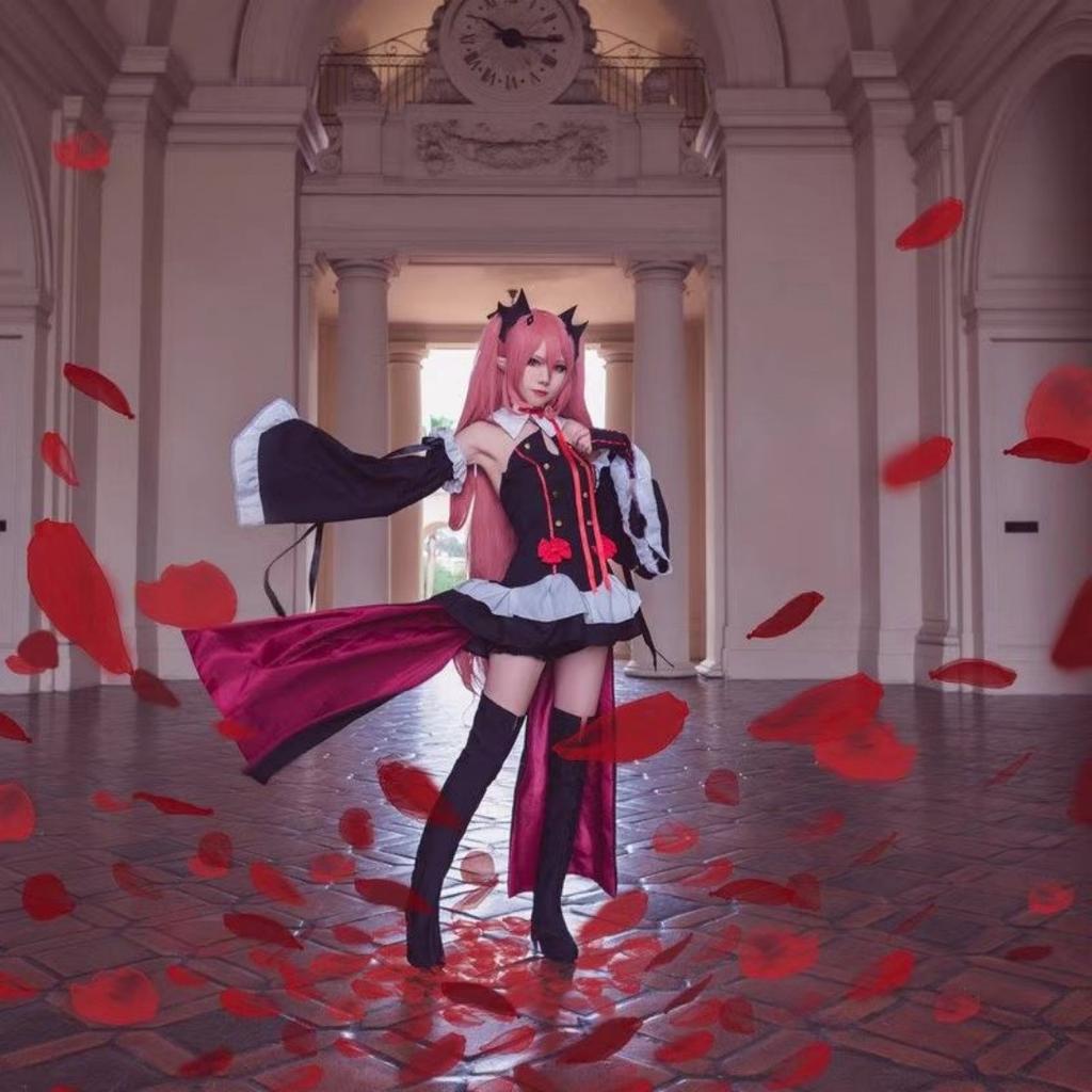 Серафим Конца Owari no Seraph Krul Tepes Косплей Костюм Униформа Парик Косплей Аниме Ведьма Вампир Хэллоуин Костюм Для Женщин