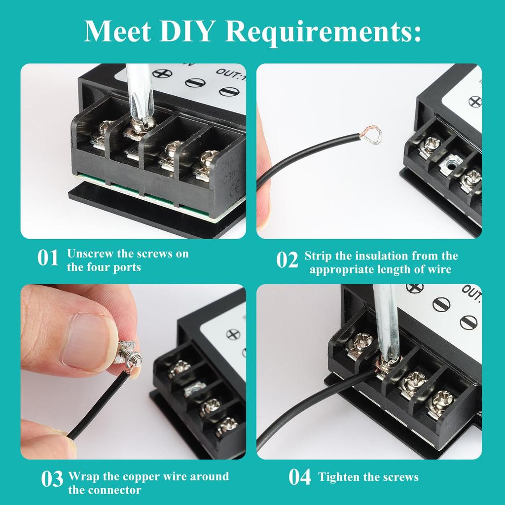 Mzhou 15W Двойной входной DC преобразователь в 5 В 3 А Простая установка для видеонаблюдения включает в себя бесплатную отвертку для USB-источника питания 12/24 В - Камера для грузовиков/автодомов, (ЕС