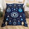 Пододеяльник с изображением глаз в стиле бохо-хиппи с изображением капель воды, комплект постельного белья с изображением амулета «Назар», таинственный голубоглазый пододеяльник