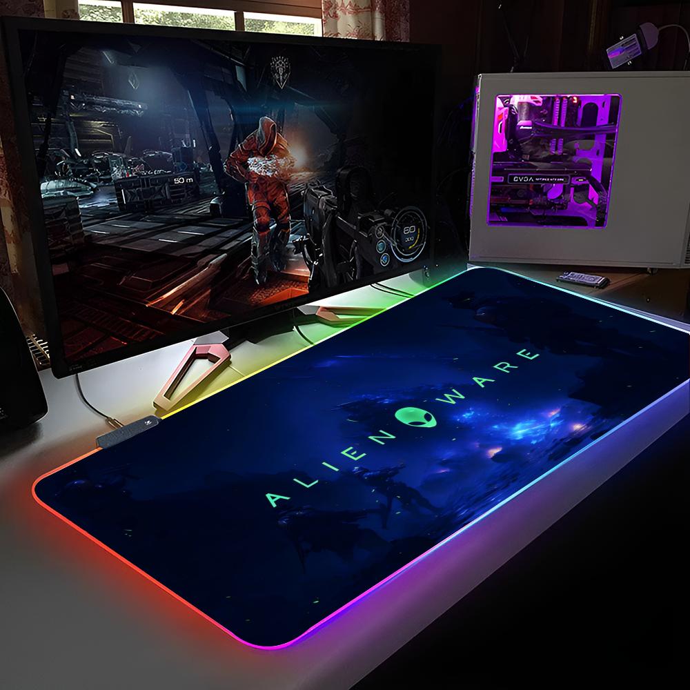 Коврик для мыши Alienware Коврик для мыши с RGB-подсветкой Коврик для мыши для ноутбука Коврик для мыши для ноутбука Геймерский стол Компьютерный стол Игровые аксессуары