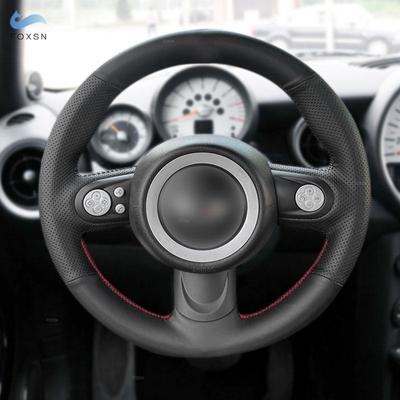 Плетеный руль для мини-хэтчбека Clubman Clubvan, кабриолет-купе, родстер, 3-спицевый автомобильный руль, кожаный чехол, отделка