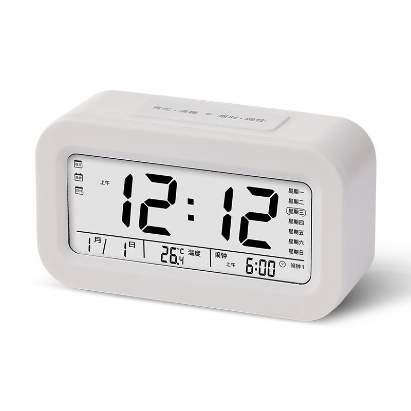 Charging Voice Clock Three Sets of Alarm Clock Smart Smart Clock Creative Mute LED Electronic Alarm Clock Gift